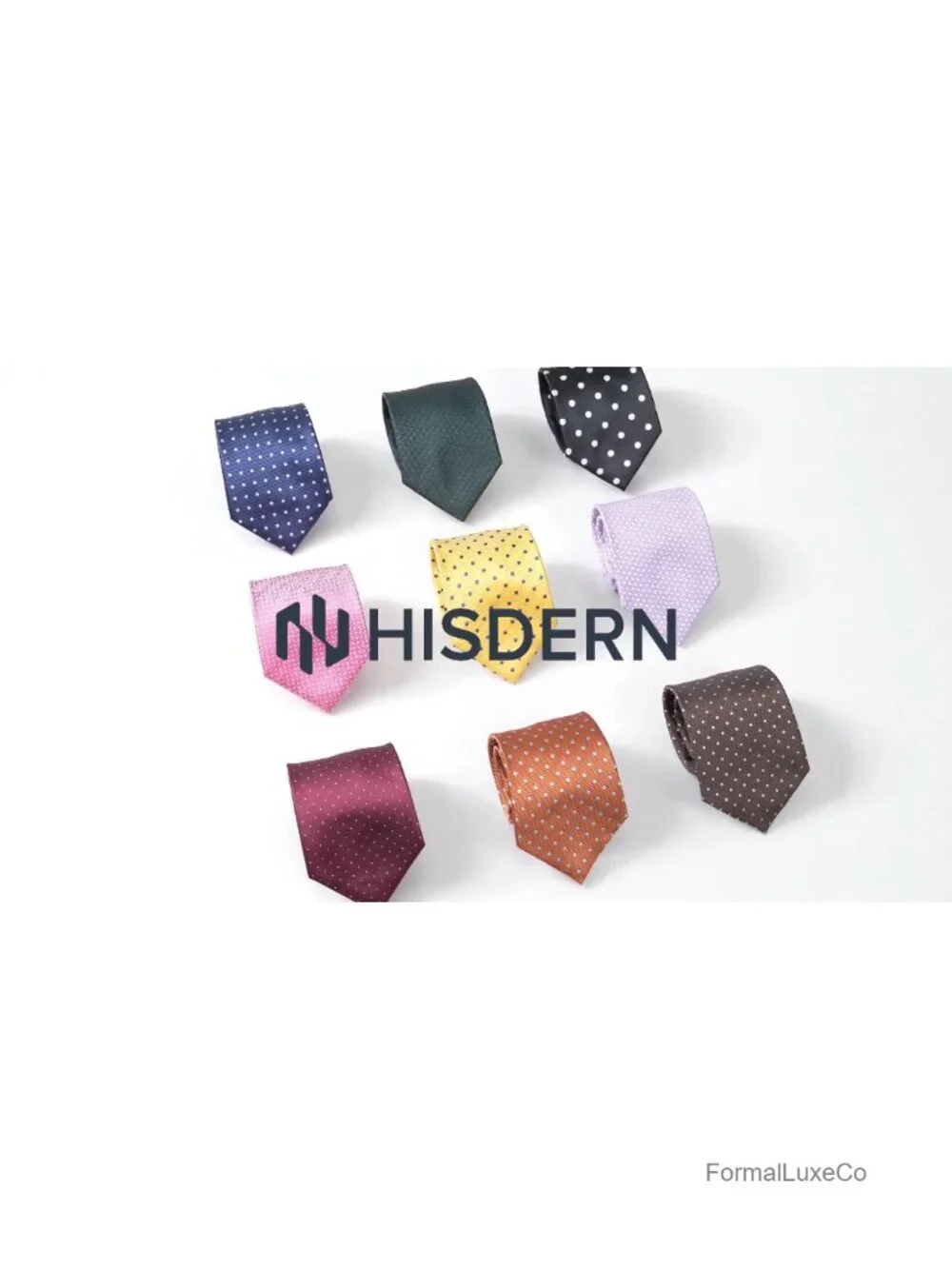 Polka Dot Tie & Pocket Square Set Men Silk Blend Woven Formal Necktie